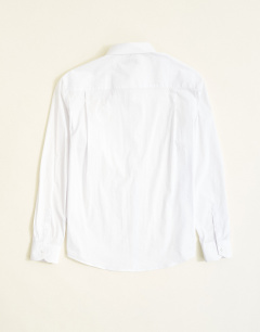 Model wearing Regular fit long sleeve formal stretch shirt in white
