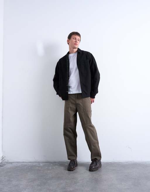 Topman - Regular-fit overshirt van keperstof in zwart, 2 van 5