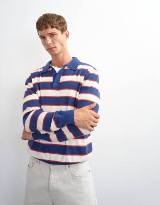 Topman Regular Fit Striped Knit Polo In Multi