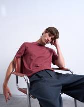 Topman regular fit t-shirt in burgundy