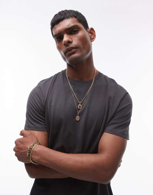 Topman regular fit t-shirt in charcoal