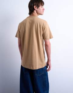 Model wearing Regular fit t-shirt in dark stone