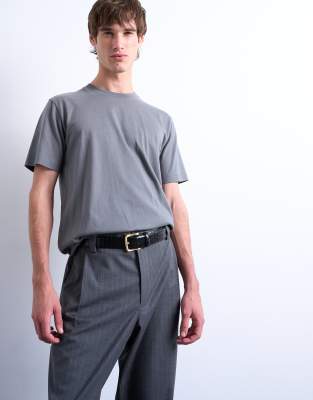 Topman Regular Fit T-shirt In Gray
