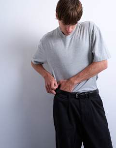 Regular fit t-shirt in grey marl