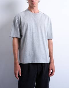 Model wearing Regular fit t-shirt in grey marl