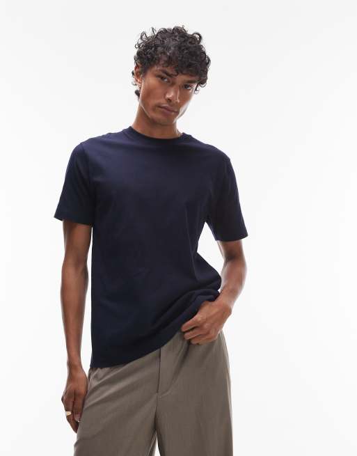Topman regular fit t-shirt in navy