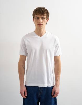 Topman Regular Fit V-neck T-shirt In White