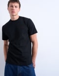 [Topman] Topman regular je t'aime embroidery t-shirt in black S BLACK