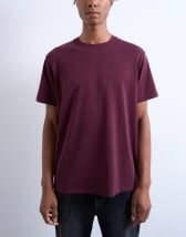 Topman regular mercerised t-shirt in burgundy
