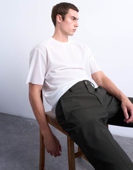 Topman regular sheer t-shirt in white