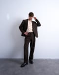 [Topman] Topman relaxed blazer in brown stripe Chest 42 Regular Brown Stripe