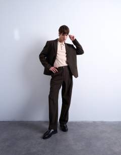 Relaxed blazer in brown stripe
