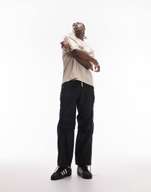 Topman relaxed cargo trousers in black, 5 of 5