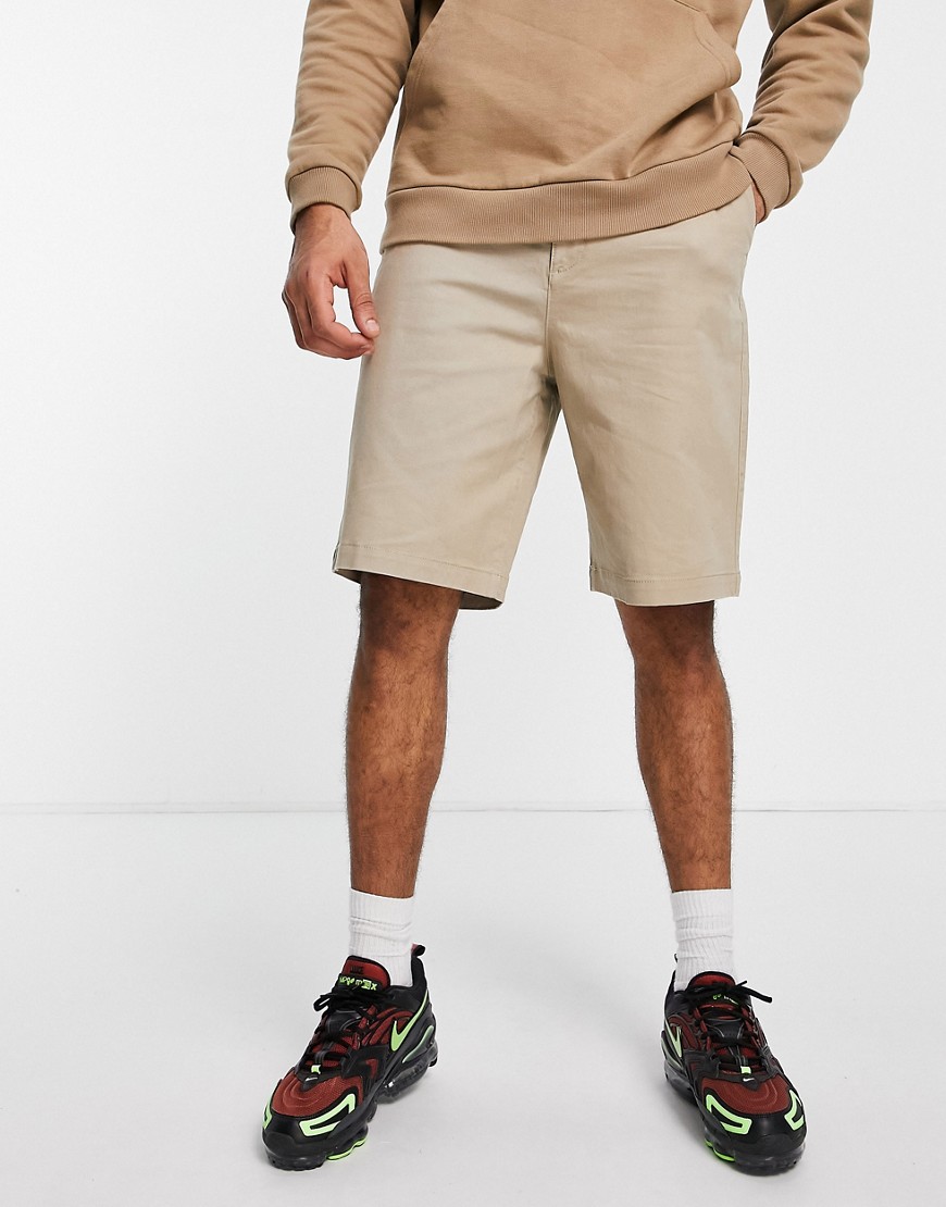 TOPMAN RELAXED CHINO SHORT IN STONE-NEUTRAL