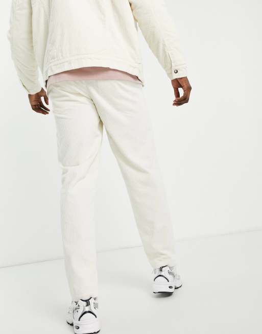 Topman relaxed cord pants with elasticated waistband in off white (part of a set), 2 of 4