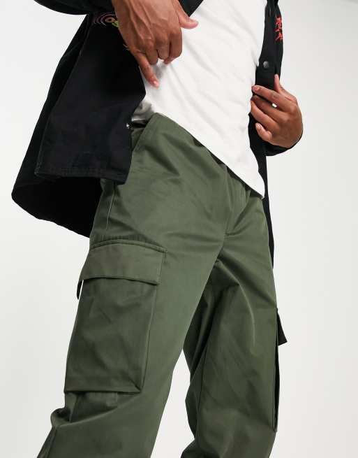 mame★Cotton Nylon Tucked Cargo Trousers Topman relaxed cotton nylon cargo pants with velcro cuff in
