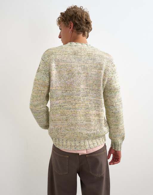 Topman relaxed crop fit twist knit jumper in pastel, 3 of 5