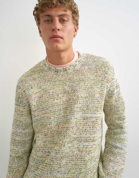 Topman relaxed crop fit twist knit sweater in pastel - view 1