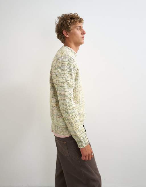 Topman relaxed crop fit twist knit sweater in pastel, 4 of 5