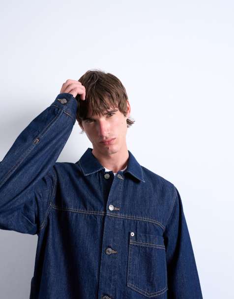 Topman relaxed denim jacket in raw - view 1