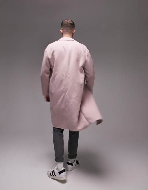 Mens hot sale pink overcoat