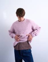 Topman relaxed fit boucle jumper in purple