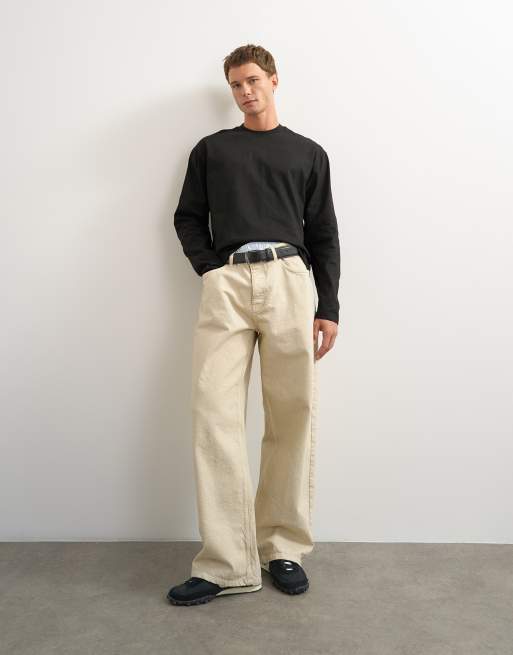 Topman relaxed fit crop long sleeve t-shirt in black, 2 of 7