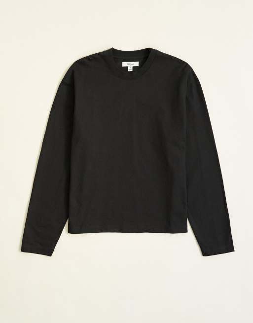 Topman relaxed fit crop long sleeve t-shirt in black, 6 of 7