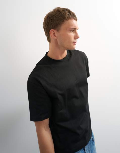 Topman relaxed fit crop t-shirt in black - view 1