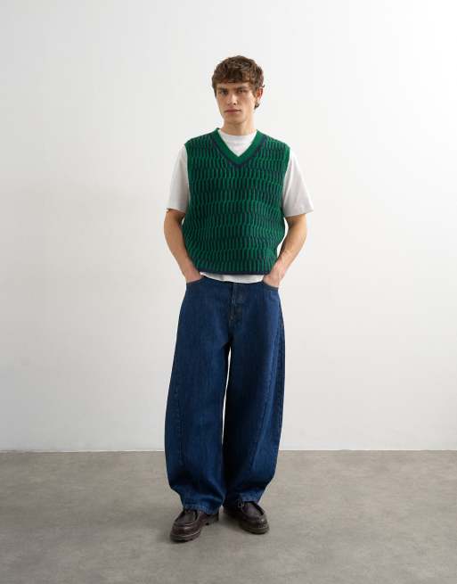 【未使用】MEDI CONCEPT LOGO KNIT TANK TOP Topman relaxed fit cropped knitted tank in green | ASOS