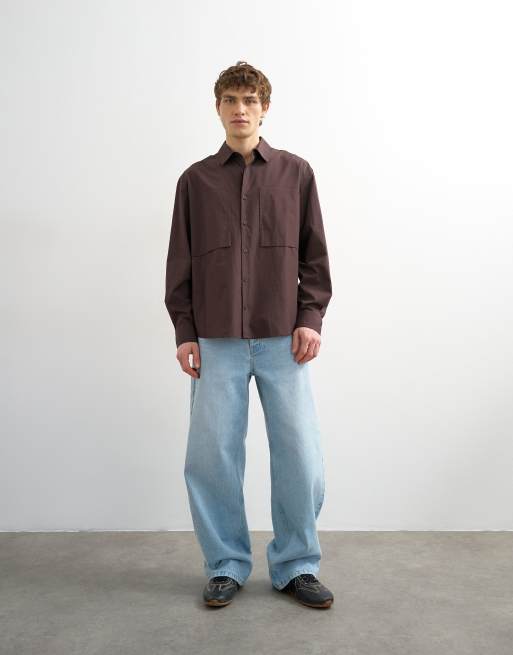 Topman – Relaxed-Fit-Hemd aus Popeline in Braun, 2 von 5