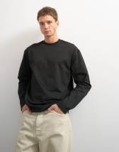 Topman relaxed fit long sleeve t-shirt in black
