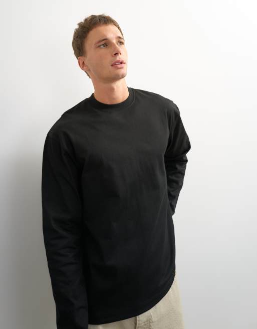 Topman relaxed fit long sleeve t-shirt in black, 4 of 5