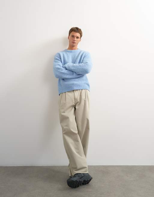 Topman relaxed fit loose knit jumper in light blue, 4 of 5