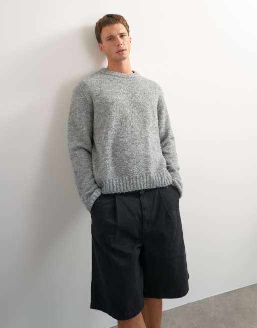 Topman relaxed fit loose knit jumper in light grey, 2 of 5