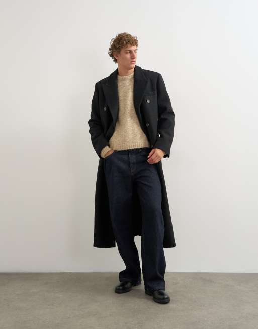 Topman relaxed fit loose knit jumper in stone, 2 of 5