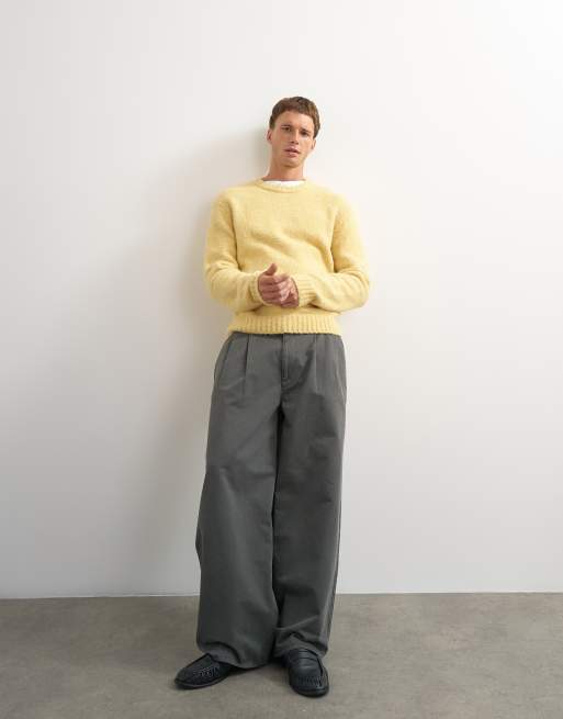 Topman relaxed fit loose knit jumper in yellow, 4 of 5