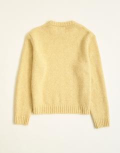 Model wearing Relaxed fit loose knit jumper in yellow