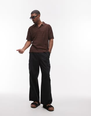 TOPMAN RELAXED FIT PLISSE POLO 