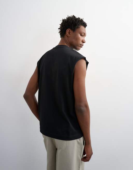 Topman relaxed fit sleeveless t-shirt in black, 5 of 5