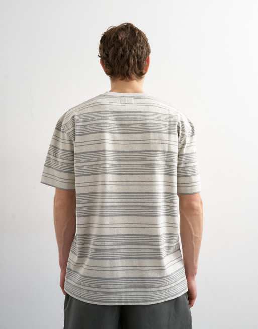 Topman relaxed fit striped T-shirt in gray, 3 of 5
