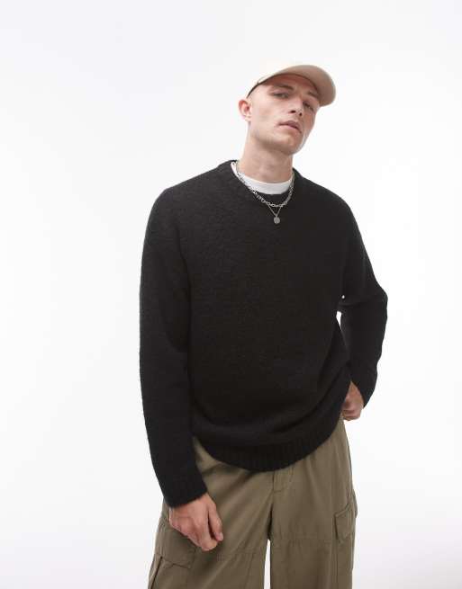 Topman relaxed fit sweater in black