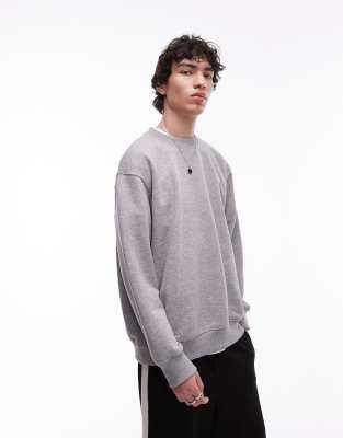 Topman Topman relaxed fit sweatshirt in grey