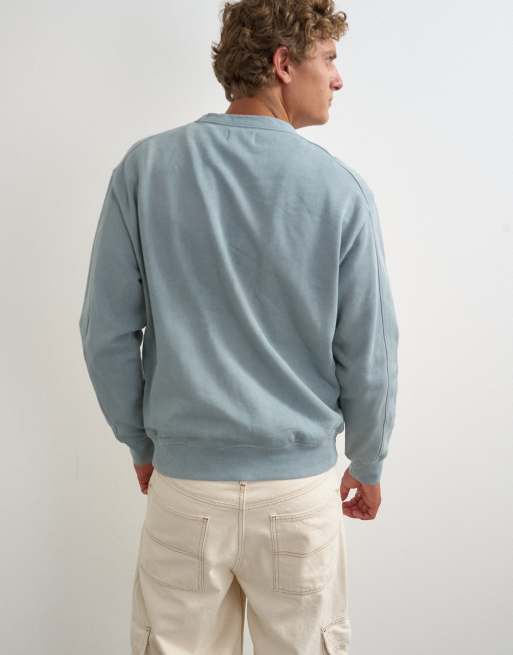 Topman relaxed fit sweatshirt in washed blue, 4 of 5