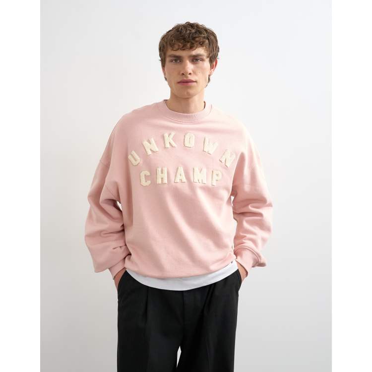 Topman relaxed fit sweatshirt with chenille embroidery in washed