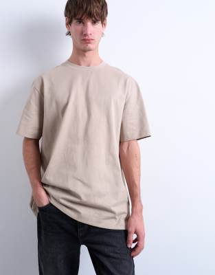 Topman Relaxed Fit T-shirt In Neutral