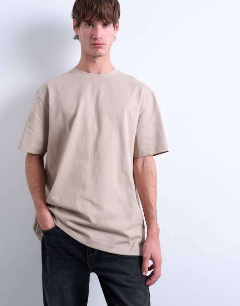 Topman relaxed fit t-shirt in beige - view 1