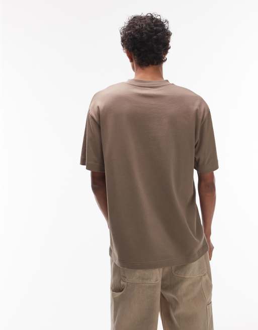 Topman relaxed fit t-shirt in brown, 4 of 4