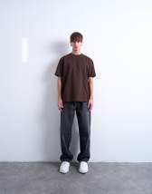 Topman relaxed fit t-shirt in chocolate 