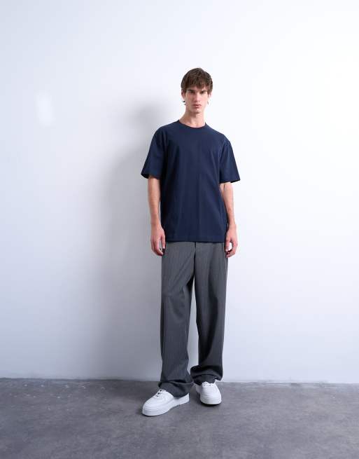 Topman relaxed fit t-shirt in dark navy - NAVY